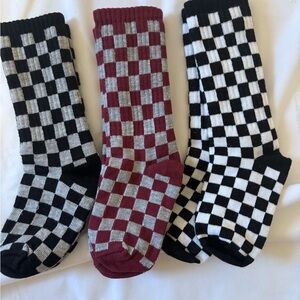 Zara Kids Checkered Socks - Black, White, and Red